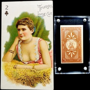 Trumps 1890 corte largo EE. UU. Tarjetas de juego antiguas históricas de moda tabaco N457 - Imagen 1 de 20