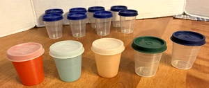 Vtg Tupperware Midget Mini Containers Lot Of 13 W/ 13 Lids Multicolors Pre-loved - Picture 1 of 14