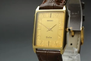 [Near MINT] SEIKO DOLCE 7740-5000 25MM GOLD DIAL TANK QUARTZ HERREN UHR  - Bild 1 von 10