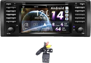 4+64GB Android 14 Car Radio for 1995-2002 BMW E39 DVD GPS CarPlay 4G WiFi DSP+ - Picture 1 of 10