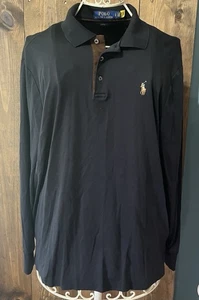 Polo Ralph Lauren Men’s Sz L Long Sleeve 3 Button Shirt Pullover Logo Pony Soft - Picture 1 of 6