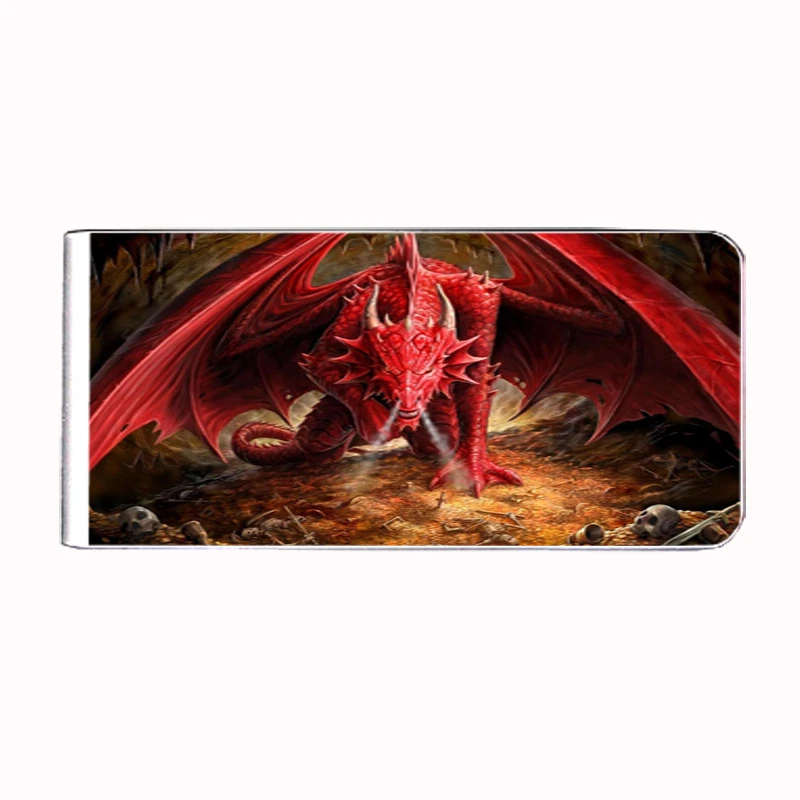 Metal Money Clip Bills Card Metal Holder Rectangle Dragon D 2 Custom Myths - Image 1 of 1