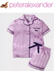 BNWT PETER ALEXANDER GIRLS KIDS SATIN PJ SET SIZE 8 (LILAC) SOLD OUT ONLINE - Picture 1 of 2