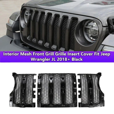 Interior Mesh Front Grill Grille Insert Cover Fit Jeep Wrangler JL 2018+ Black - Image 1 of 4