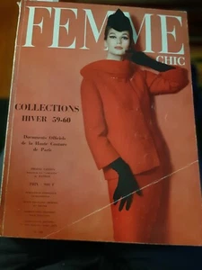 Femme Chic Winter 1959-60 Pierre Cardin Givenchy Nina Ricci Dior - Imagen 1 de 12