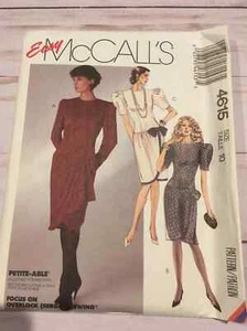Gr. 10 McCall's 4615 Vintage 80er Kleid Schnittmuster Puffärmel Drop Waist - Bild 1 von 2