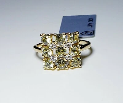 Anillo Festivo Oro Amarillo 10K Ceilán y Circón Blanco Talla 6/Anillo de Oro Foto 1 de 4