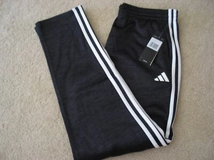 NWT Adidas boys youth XL PLUS (18/20+) 3-stripes fleece jogger track pants Black - Picture 1 of 11
