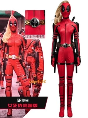 Deadpool 3 Lady Deadpool Wanda Wilson Cosplay Costume Jumpsuit Halloween Outfits - Image 1 of 4