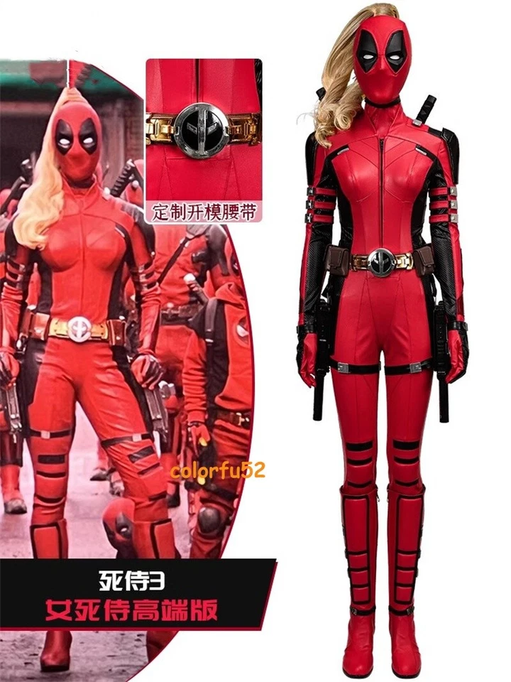 Deadpool 3 Lady Deadpool Wanda Wilson Cosplay Costume Jumpsuit Halloween Outfits - Image 1 of 4