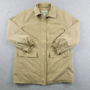 LL Bean Jacket Womens Medium Petite Beige Removable Lining Pockets Field Coat - Picture 1 of 13