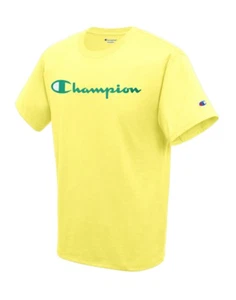 Authentic Champion Men's Jersey Script Logo Short Sleeves T-Shirt GT23H Y06794 - Picture 1 of 23