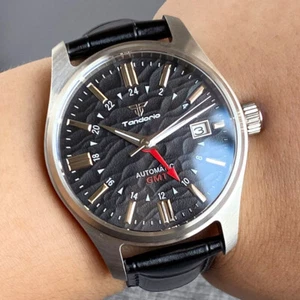 39mm Pilot NH34 GMT Automatic Movement Sapphire 20Bar Textur Dial Men Watch - Picture 1 of 14