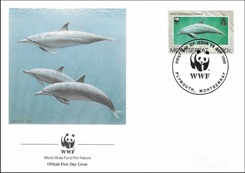 Spinner Dolphin Stenella Longirostris Montserrat Fauna FDC Cover 1990 - Image 1 of 1