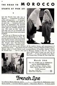 Línea francesa 1932: anuncio impreso vintage de Marruecos - Imagen 1 de 1