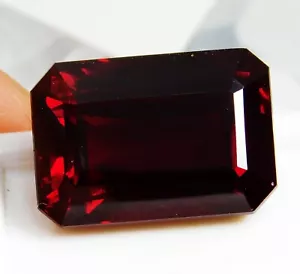 19 Ct Natural Emerald Cut AAA+++ Mozambique Red Dark Ruby Loose Gemstone ! - Picture 1 of 3