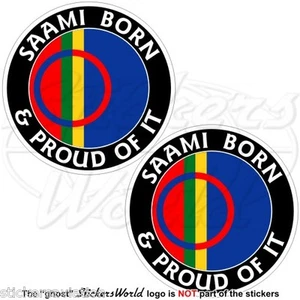 SAMI Nato & Fiero SAPMI Lapponia, Saami Lapponi Adesivi 75mm (3") Stickers x2 - Picture 1 of 1