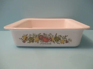 VINTAGE CORNING WARE GEWÜRZ DES LEBENS L'ECHALOTE 8 1/2" X 9" X 2" QUADRATISCHE BACKFORM - Bild 1 von 5