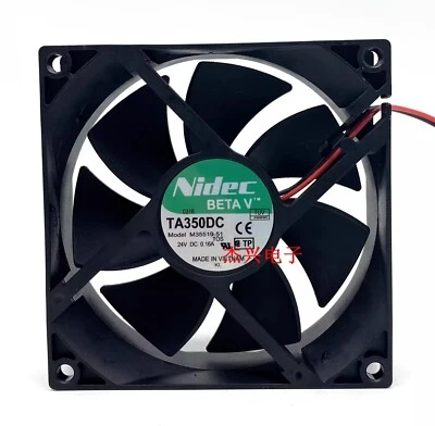 NIDEC M35519-51 9025 DC24V 0.16A 9CM 2-Wire Dual Ball Inverter Cooling Fan - Image 1 of 4