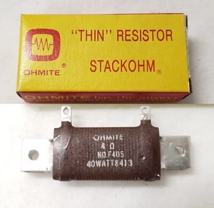 OHMITE - 40 Watt 4 Ohm; 10% Wirewound Thin & Stackable RESISTOR - NOS F405 - Picture 1 of 5