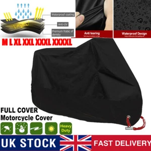 Heavy Duty Waterproof Motorbike Motorcycle Cover Outdoor Rain Dust UV Protector - Picture 1 of 21