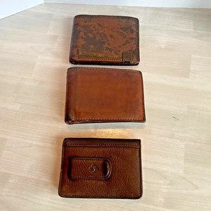 😊 Paket mit 3 Herren Leder Geldbörsen - Doppelfaltung & Geldklammer Stil - gebraucht - Bild 1 von 17