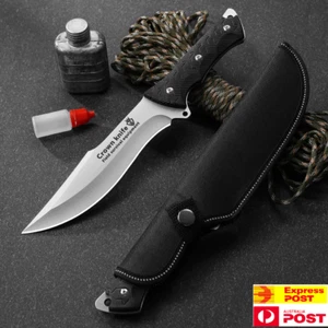 Survival Military Bowie Sharp Fixed Blade Knife Outdoor Skinning knife w/ Sheath - Picture 1 of 9