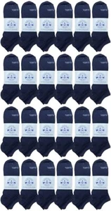 24 Pairs of Low Cut Ankle Socks for Big Kids Boys Girls, Bulk Pack Sock Size 6-8 - Picture 1 of 3
