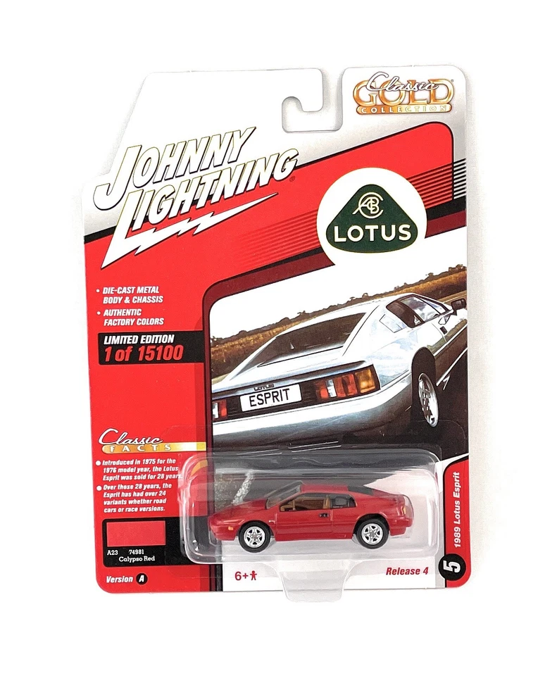 JOHNNY LIGHTNING 1:64 1989 RED LOTUS ESPRIT MODEL CAR JLSP188A-4E - Image 1 of 4