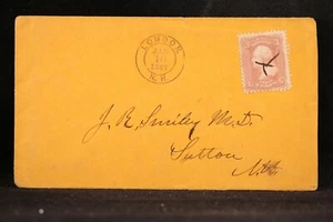 New Hampshire: Loudon (#2) 1867 #65 cubierta, pequeño CDS a Sutton - Imagen 1 de 2