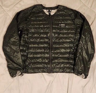 Adidas Terrex Hiking Bomber Down Puffer Jacket Womens Size L Green Packable - Image 1 of 4