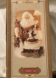 GRANDEUR NOEL Papá Noel 16" 2001 Juguetes de Navidad Base de Madera De Colección Sin usar, en caja ¡Bonito! - Imagen 1 de 17
