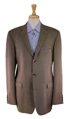 Hugo Boss Brown Gold Woven 3-Btn Super 100's Wool Blazer Jacket 42L - Image 1 of 4