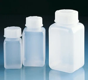 Brandtech V92889 Square Bottle, wide mouth, HDPE, GL65 cap, HDPE, 1000mL,pk12 - Picture 1 of 1