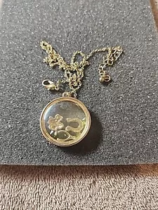 Glückliches irisches Medaillon mit 4 Charms Hufeisen Kleeblatt Wishbones und 24" Kette (A174) - Bild 1 von 5