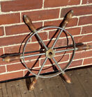 Vintage Boat Wheel w/ Wood Handle Grips ~ Authentic Maine Maritime Estate Find