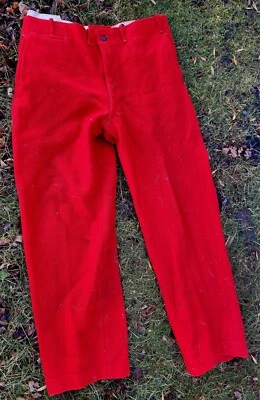 Vintage Chippewa Woolen Mill Pants Bright Red Size 34×30 - Image 1 of 4