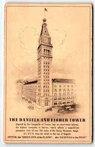 Daniels and Fisher Stores Co Torre Postal Denver Colorado UNP Anuncio - Imagen 1 de 2