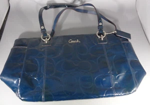 Coach Blue Patent Leather F17729 Handbag - Picture 1 of 21