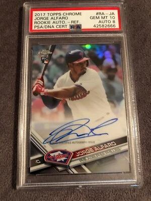 2017 Topps Chrome Jorge Alfaro Philadelphia Rookie Ref Auto PSA/DNA 10/8💎POP 1 - Image 1 of 2