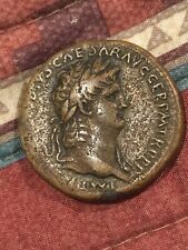 Roman Imperial Nero sestertius, 54-68 AD, Roma Seated SC Reverse