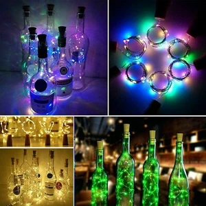 LED Flasche Kork mit 6er Pack Lichter an einer Schnur Flasche batteriebetrieben - Bild 1 von 4