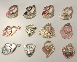 Universal Crystal 360 Rotating Finger Ring Stand Holder For Cell Phone Tablet EL - Picture 1 of 53