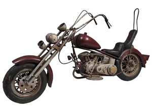 Seltene handgefertigte Metall Handwerk Modell Display Biker Dekor Häcksler Motorrad - Lesen - Bild 1 von 24