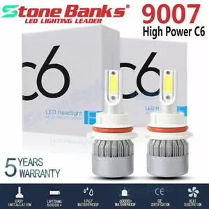 2PCS 9007 HB5 LED Headlight Kit 1900W 285000LM High Low Beam Bulbs 6000K White - Picture 1 of 11