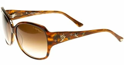 Ed Hardy Sunglasses Flock of Butterfly Brown Horn with Case and Box - Image 1 of 3
