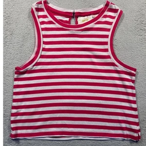 Maeve Anthropologie Gestreiftes Tanktop Ärmellos Freizeit Cropped Rot Weiß - Bild 1 von 7