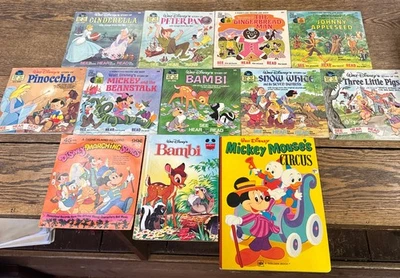 Lote de 9 libros y discos Disneyland 33 1/3 rpm y 3 otros Disney Foto 1 de 4