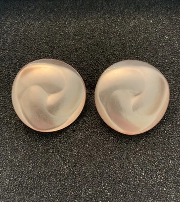 Vintage Hard Plastic Large Light Pink Shank Sewing Buttons - Lot Of 2 - Image 1 of 3