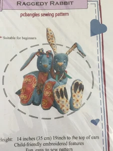 # RAGGEDY RABBIT SPIELZEUG SCHNITTMUSTER - UNBENUTZT - Bild 1 von 3